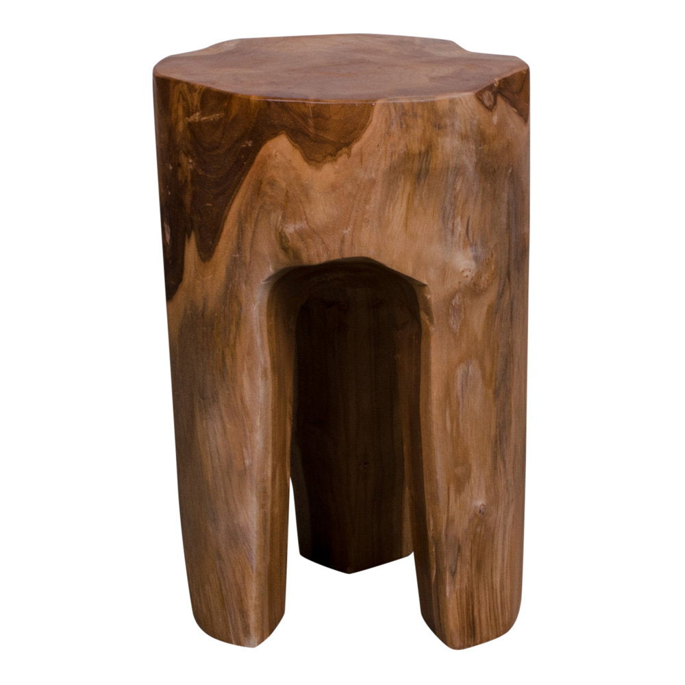 Hocker Rose aus Massivholz mit 3 Beinen