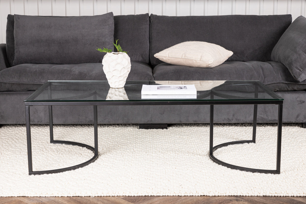 Couchtisch Skanör 140cm aus Glas - Schwarz - Venture Home - le canapé