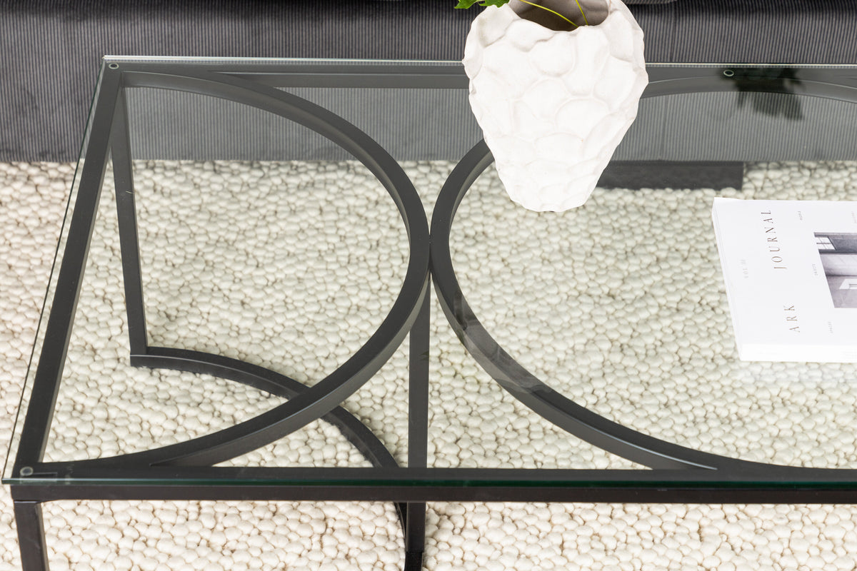 Couchtisch Skanör 140cm aus Glas - Schwarz - Venture Home - le canapé