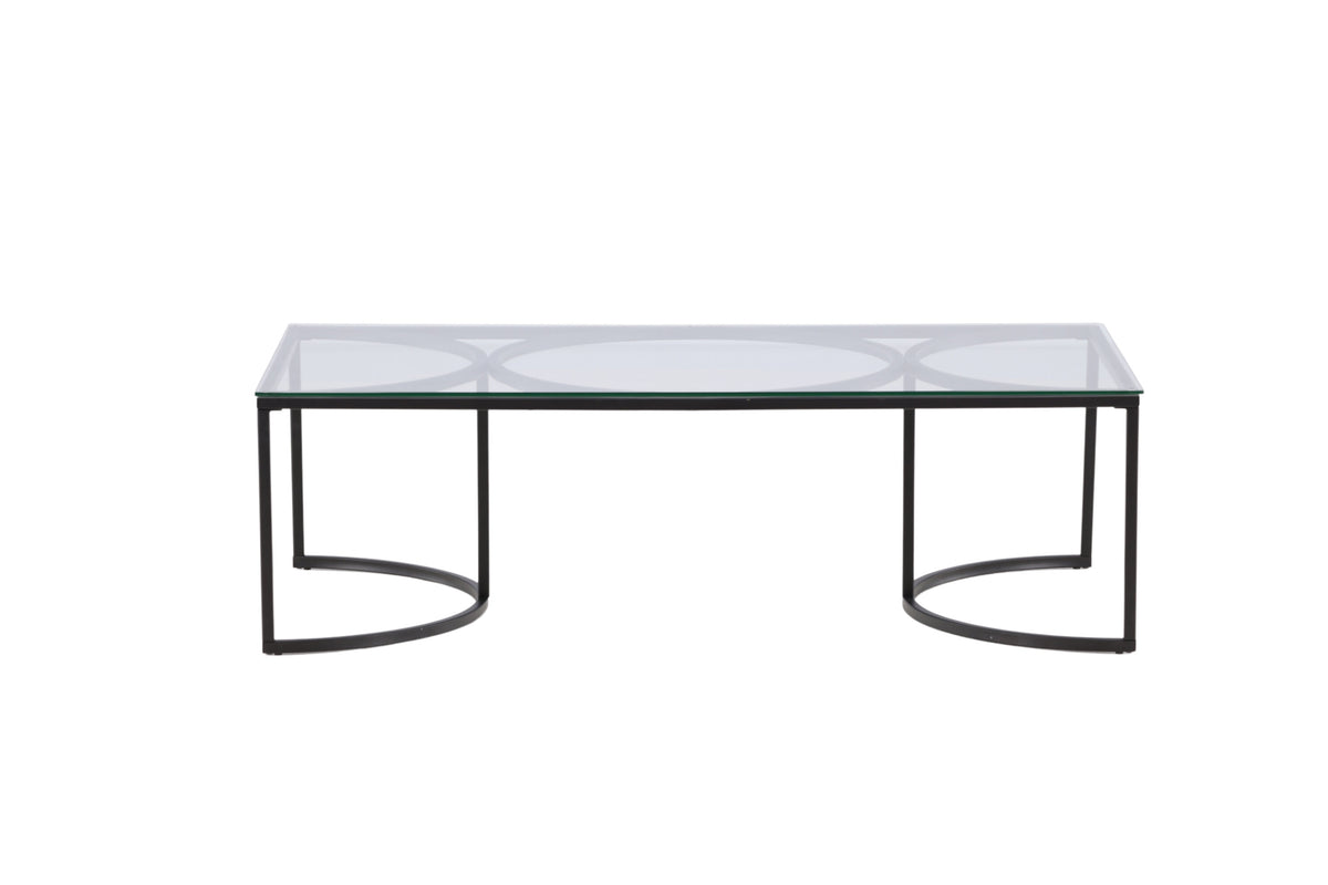 Couchtisch Skanör 140cm aus Glas - Schwarz - Venture Home - le canapé