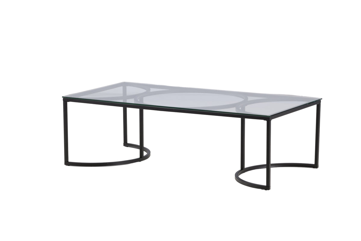 Couchtisch Skanör 140cm aus Glas - Schwarz - Venture Home - le canapé