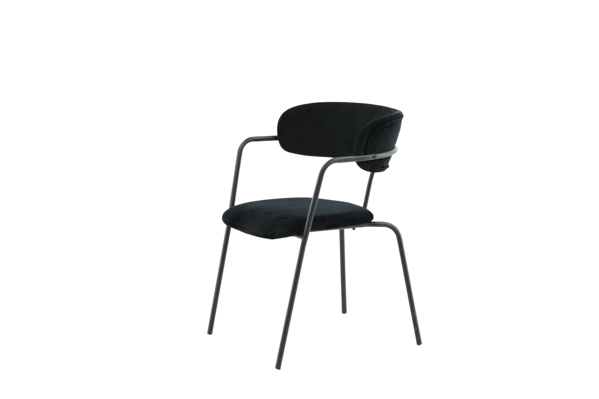 2er-Set Esszimmerstühle Arrow mit Armlehnen - Schwarz - Venture Home - le canapé