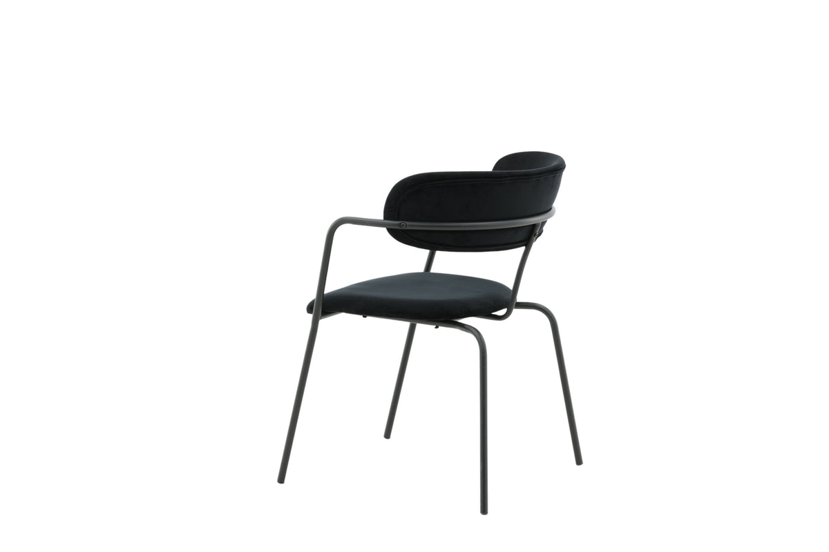 2er-Set Esszimmerstühle Arrow mit Armlehnen - Schwarz - Venture Home - le canapé
