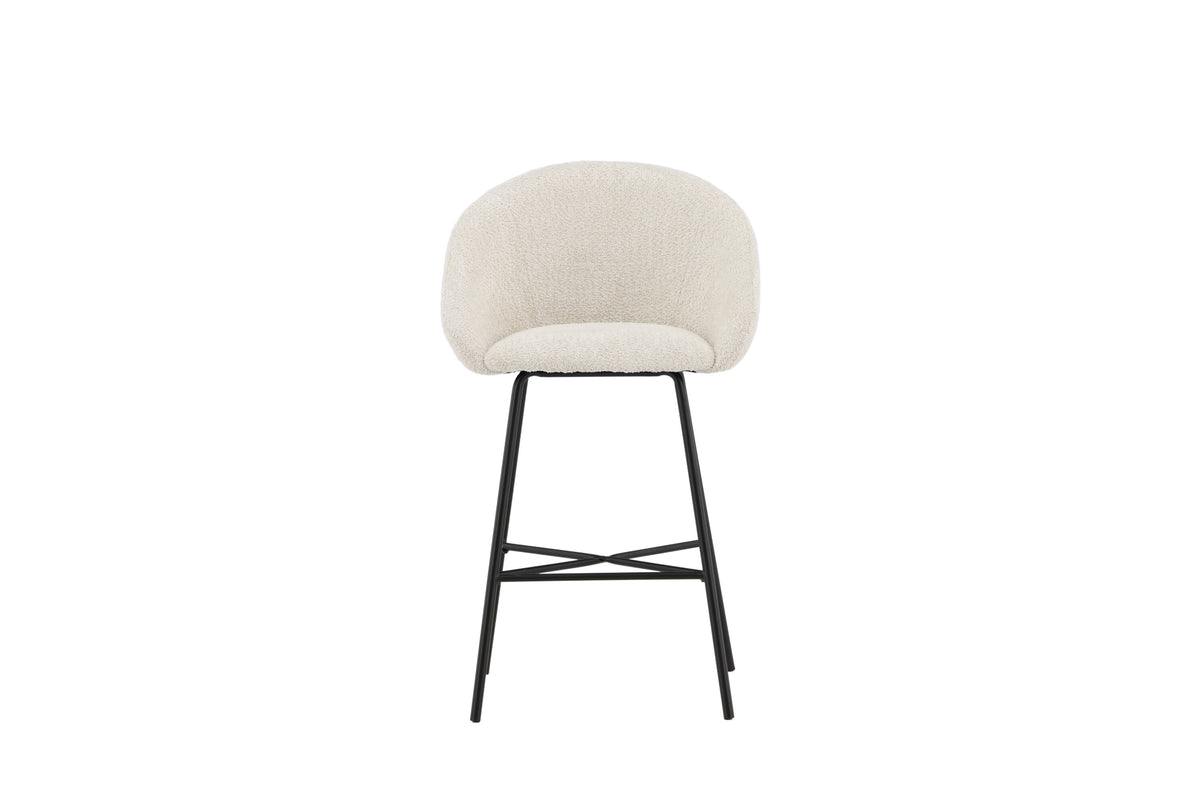 2er-Set Barhocker Samt mit Fußstütze - Weiß - Venture Home - le canapé