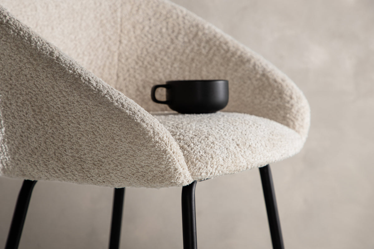 2er-Set Barhocker Samt mit Fußstütze - Weiß - Venture Home - le canapé