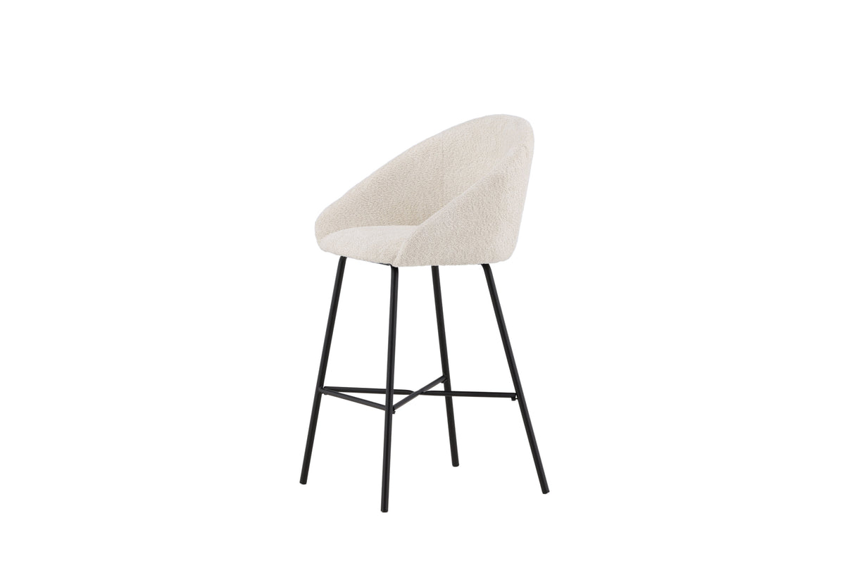 2er-Set Barhocker Samt mit Fußstütze - Weiß - Venture Home - le canapé