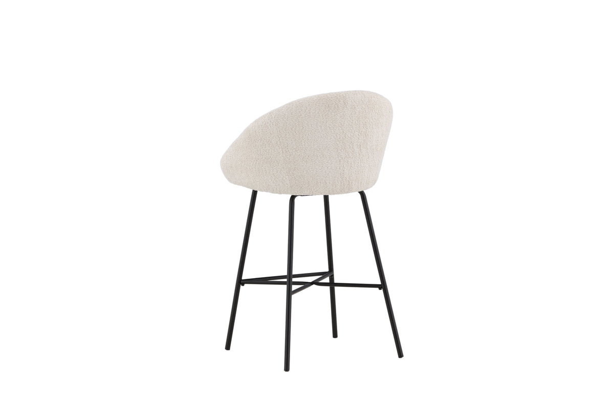 2er-Set Barhocker Samt mit Fußstütze - Weiß - Venture Home - le canapé