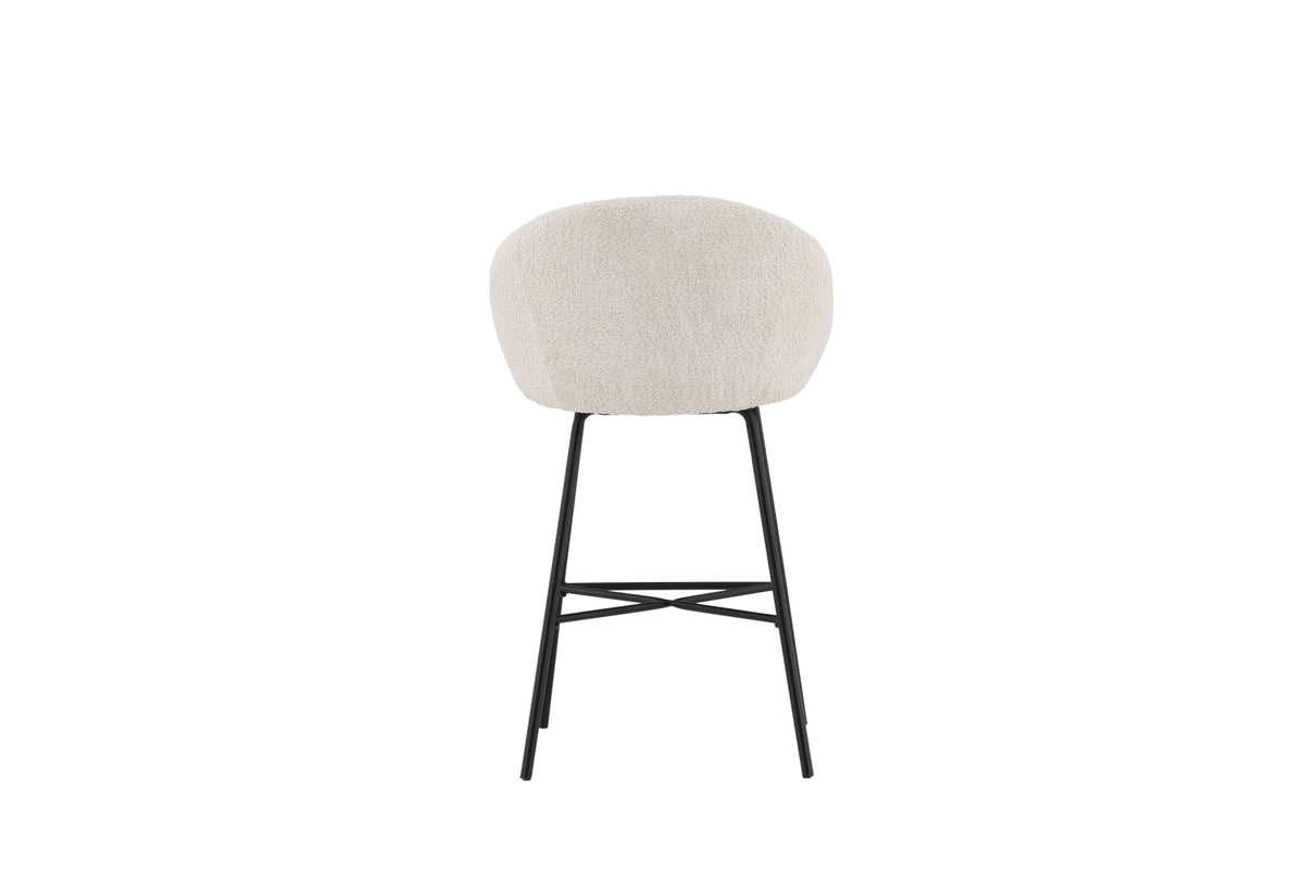 2er-Set Barhocker Samt mit Fußstütze - Weiß - Venture Home - le canapé