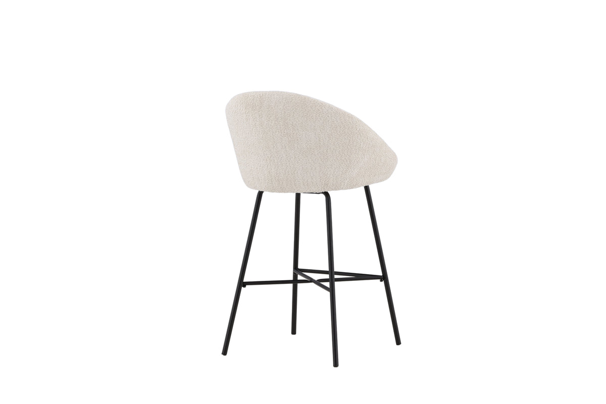 2er-Set Barhocker Samt mit Fußstütze - Weiß - Venture Home - le canapé