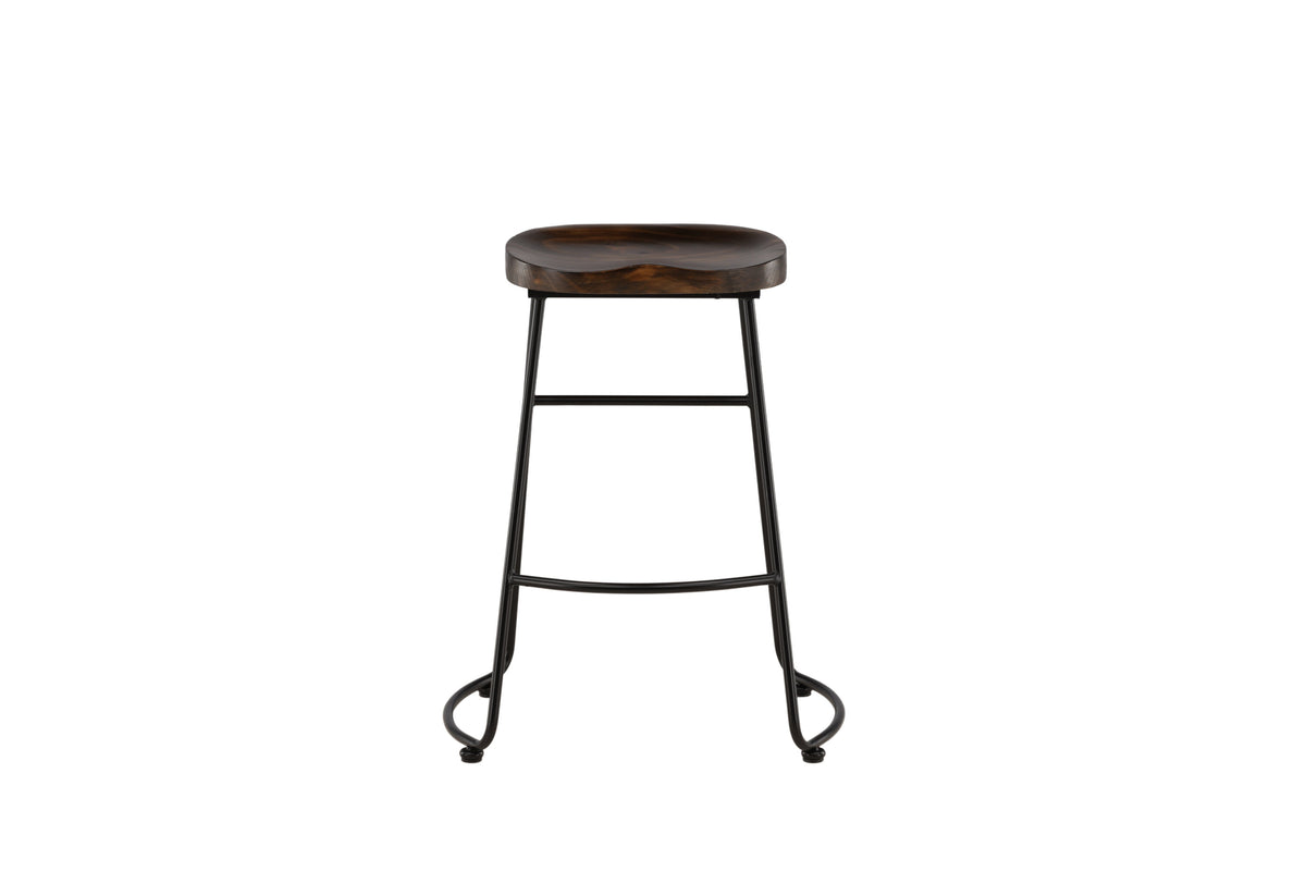2er-Set Barhocker Ozark aus Metall mit Fußstütze - Schwarz - Venture Home - le canapé