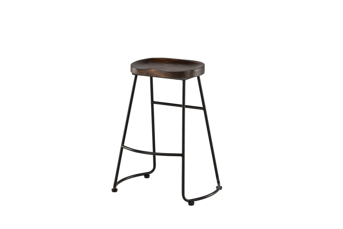 2er-Set Barhocker Ozark aus Metall mit Fußstütze - Schwarz - Venture Home - le canapé