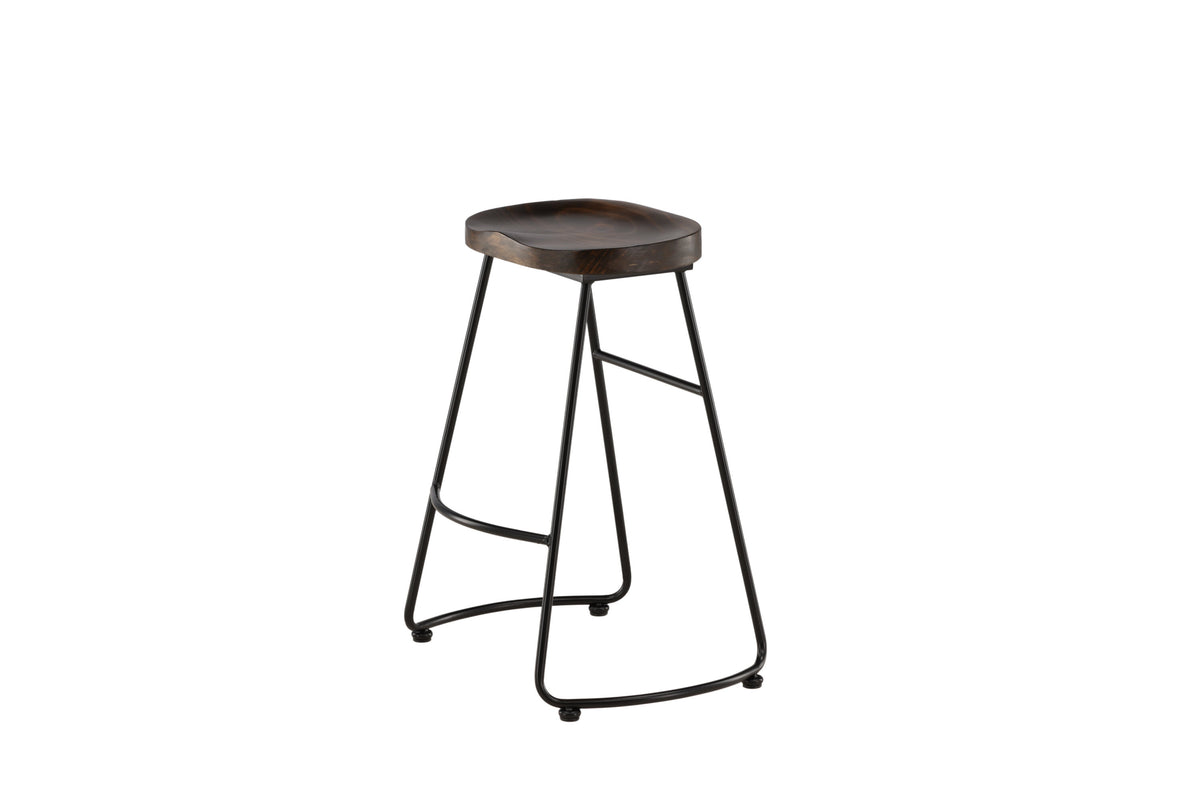 2er-Set Barhocker Ozark aus Metall mit Fußstütze - Schwarz - Venture Home - le canapé