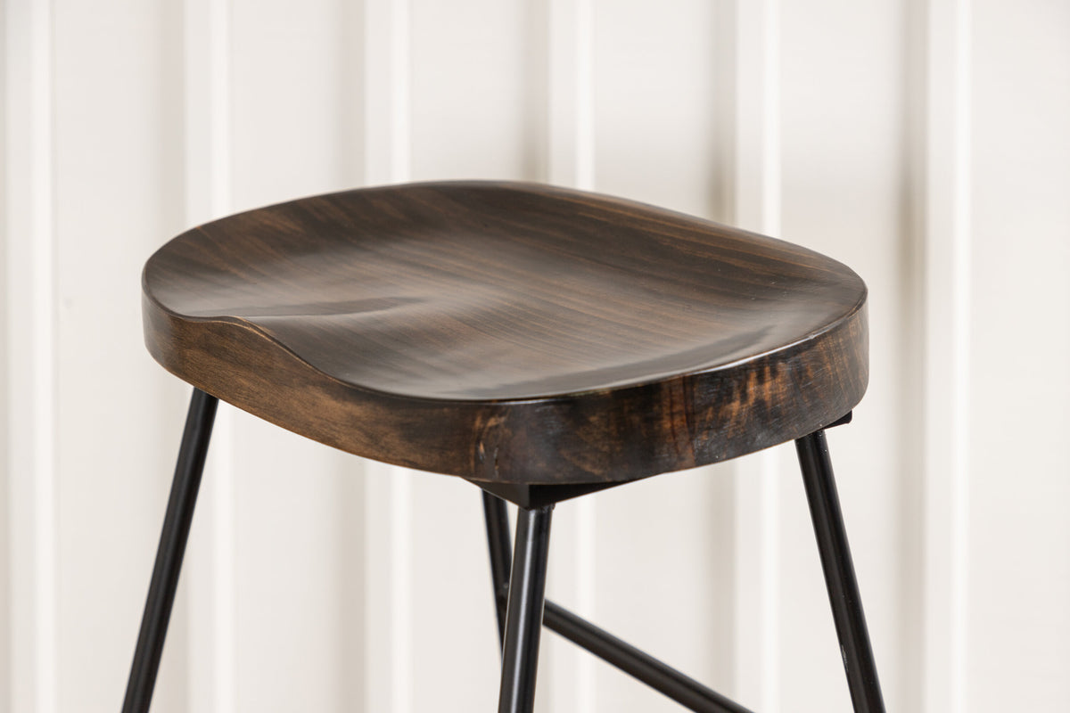 2er-Set Barhocker Ozark aus Metall mit Fußstütze - Schwarz - Venture Home - le canapé