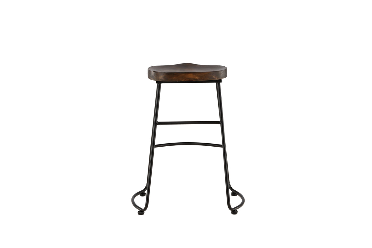 2er-Set Barhocker Ozark aus Metall mit Fußstütze - Schwarz - Venture Home - le canapé