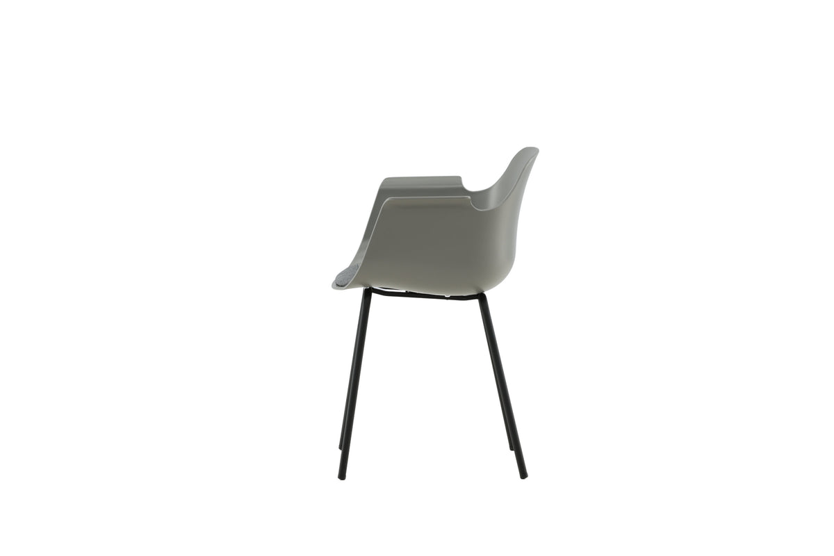 2er-Set Esszimmerstühle Comfort mit Armlehnen - Grau - Venture Home - le canapé