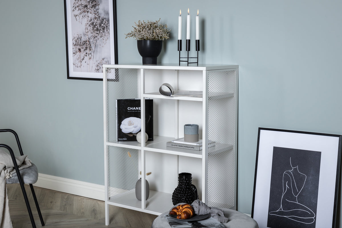 Regal Misha 110cm aus Metall mit 3 Ablagen - Weiß - Venture Home - le canapé