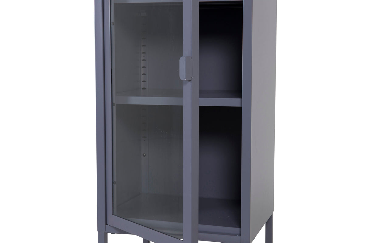 Vitrine Misha 150cm aus Metall mit Glastür - Grau - Venture Home - le canapé