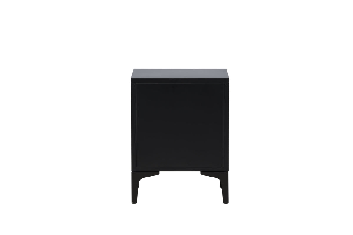 Nachttisch Piring 45cm aus Metall mit 2 Schubladen - Schwarz - Venture Home - le canapé