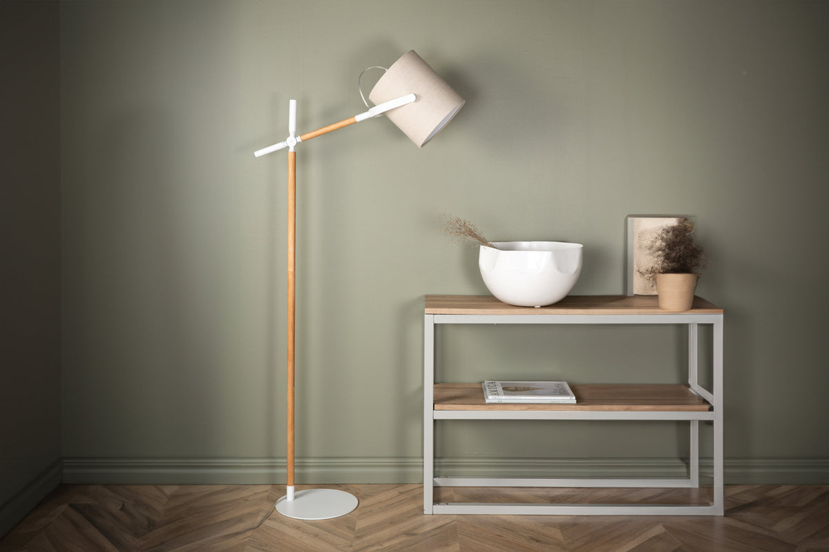 Stehlampe Dennis mit verstellbarem Schaft - Beige - Venture Home - le canapé