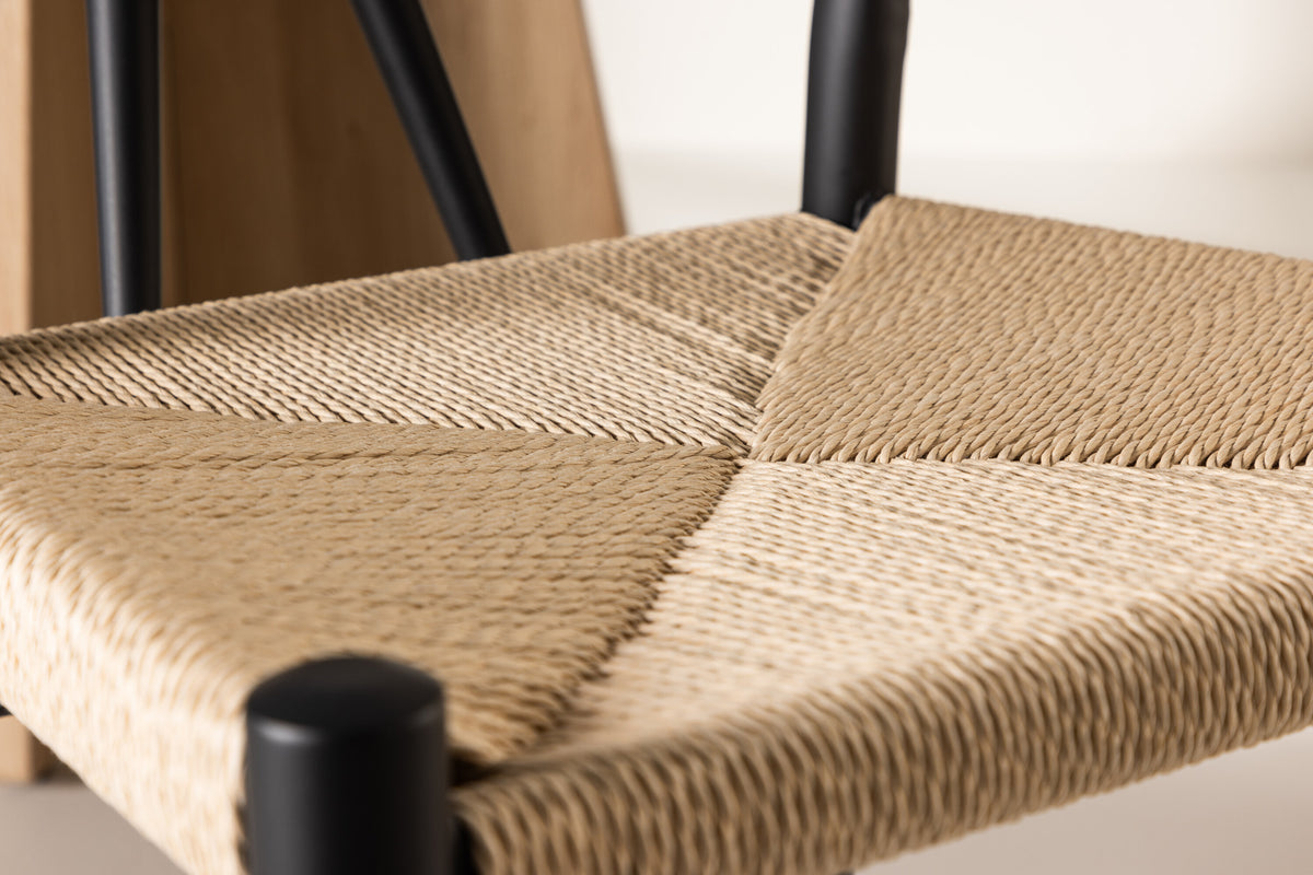 Esszimmerstuhl Alfons aus Rattan - Schwarz - Venture Home - le canapé