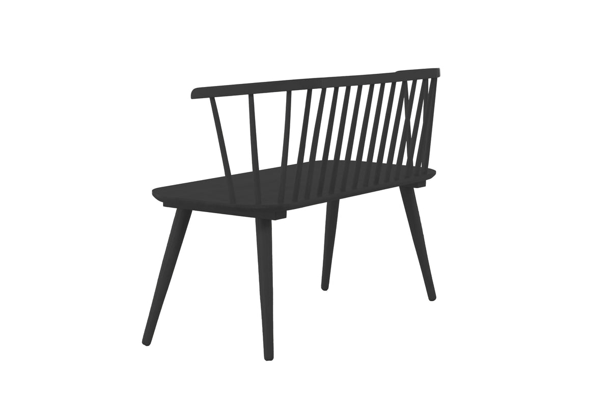 Sitzbank Bobby aus Massivholz - Schwarz - Venture Home - le canapé