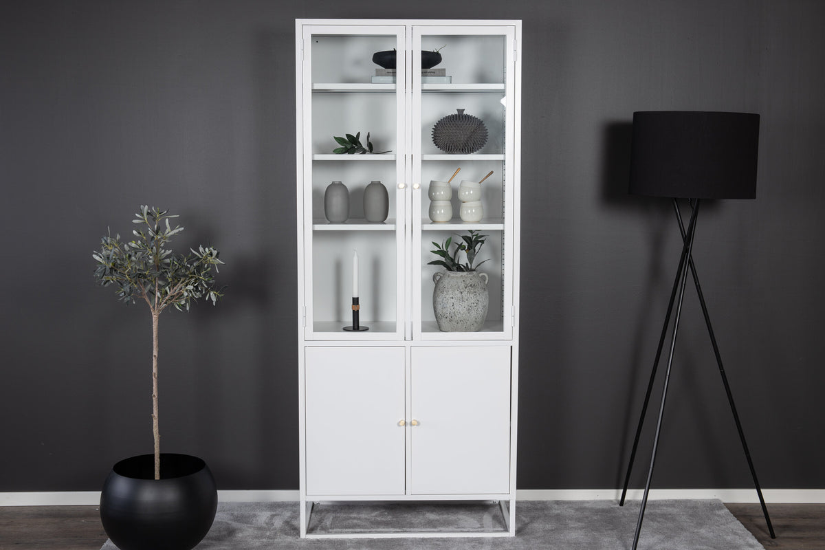 Vitrine Bakal 190cm aus Metall mit Glastüren - Weiß - Venture Home - le canapé