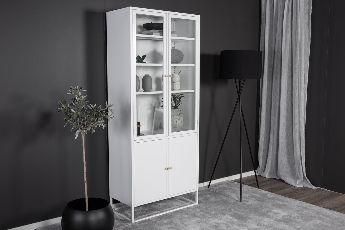 Vitrine Bakal 190cm aus Metall mit Glastüren - Weiß - Venture Home - le canapé
