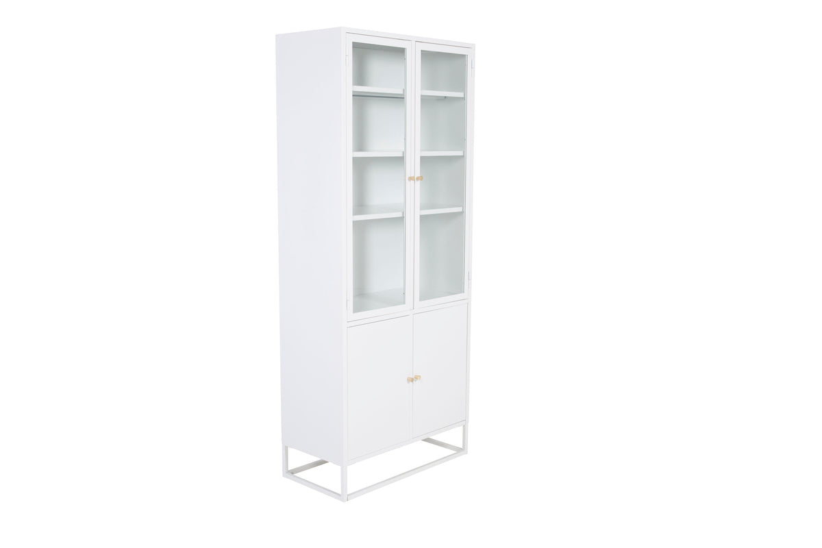 Vitrine Bakal 190cm aus Metall mit Glastüren - Weiß - Venture Home - le canapé