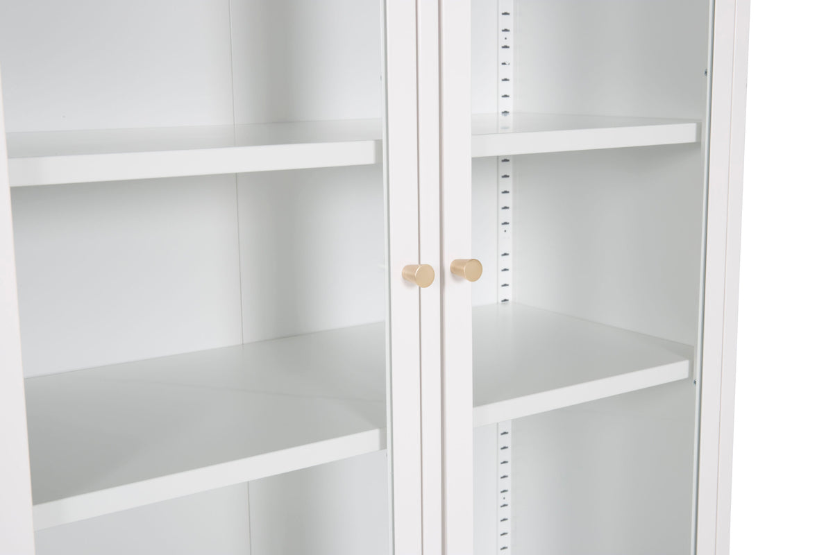 Vitrine Bakal 190cm aus Metall mit Glastüren - Weiß - Venture Home - le canapé