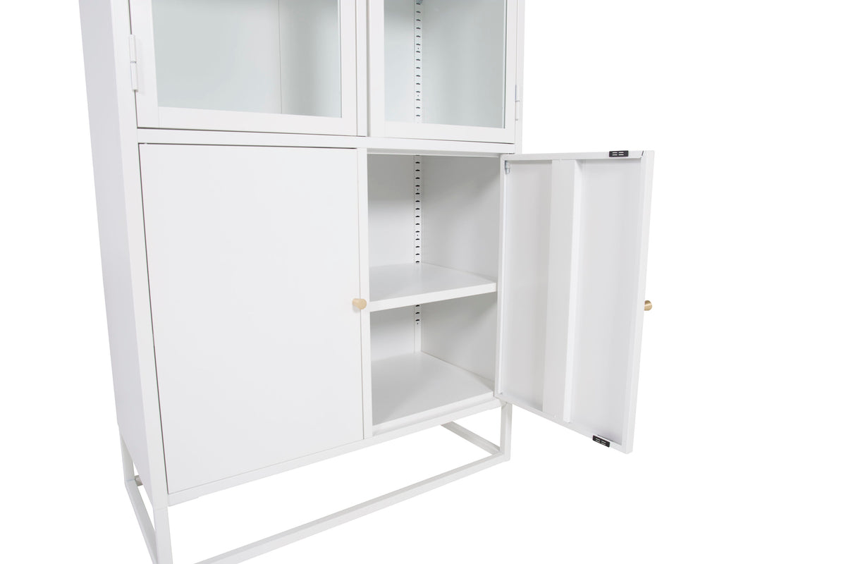 Vitrine Bakal 190cm aus Metall mit Glastüren - Weiß - Venture Home - le canapé