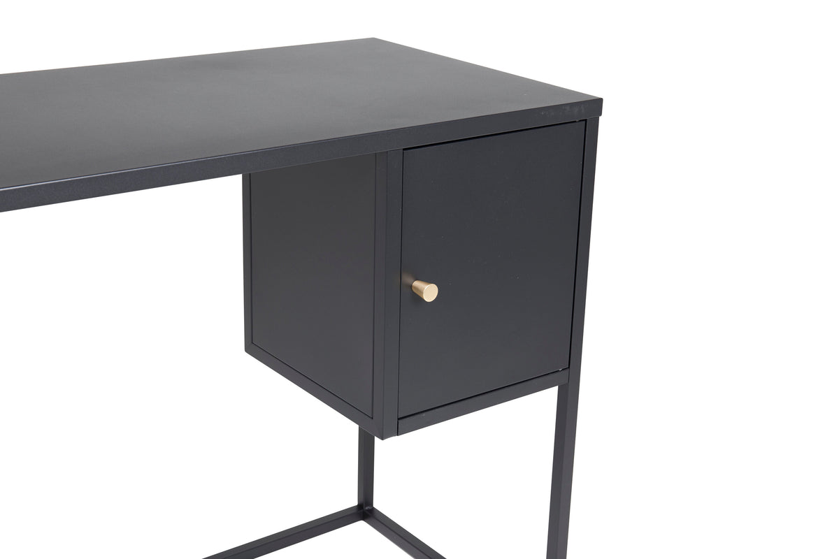 Schreibtisch Bakal 95cm aus Metall mit verstecktem Stauraum - Schwarz - Venture Home - le canapé