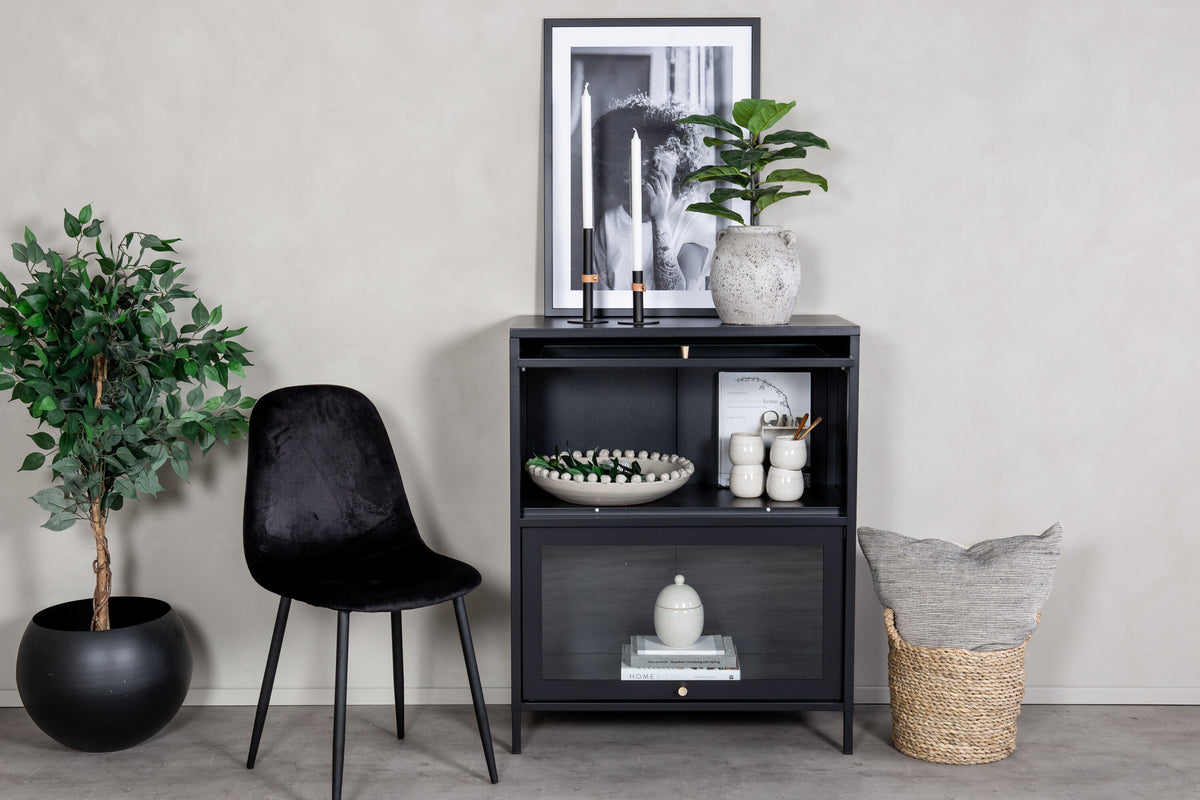 Vitrine Bakal 100cm aus Metall mit 2 Glastüren - Schwarz - Venture Home - le canapé