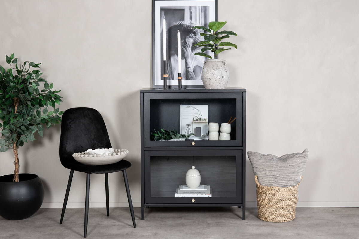 Vitrine Bakal 100cm aus Metall mit 2 Glastüren - Schwarz - Venture Home - le canapé