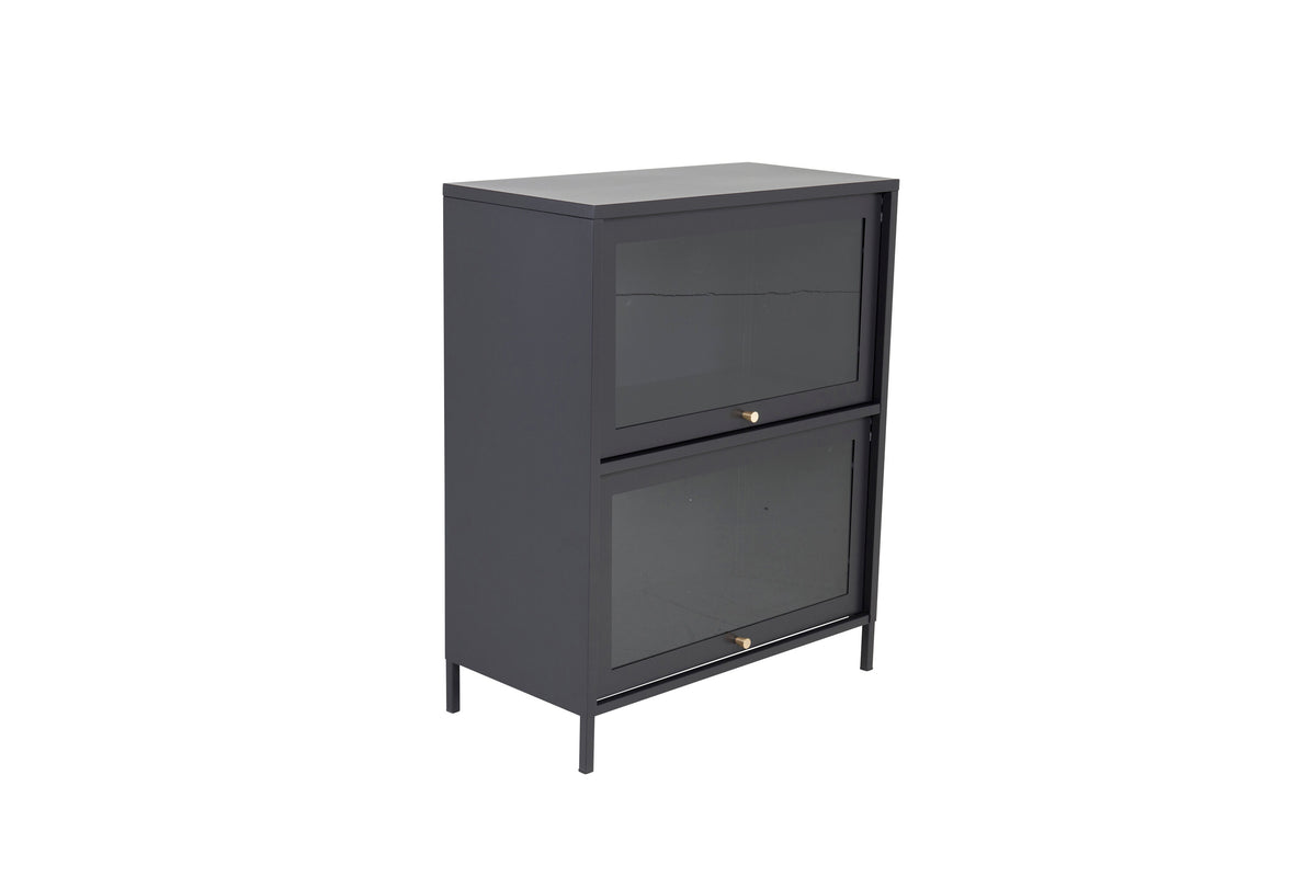 Vitrine Bakal 100cm aus Metall mit 2 Glastüren - Schwarz - Venture Home - le canapé