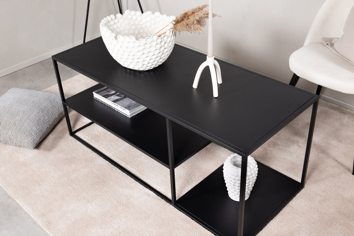 Beistelltisch Staal 120cm aus Metall mit drei Ablageflächen - Schwarz - Venture Home - le canapé