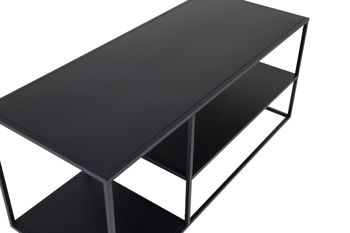 Beistelltisch Staal 120cm aus Metall mit drei Ablageflächen - Schwarz - Venture Home - le canapé
