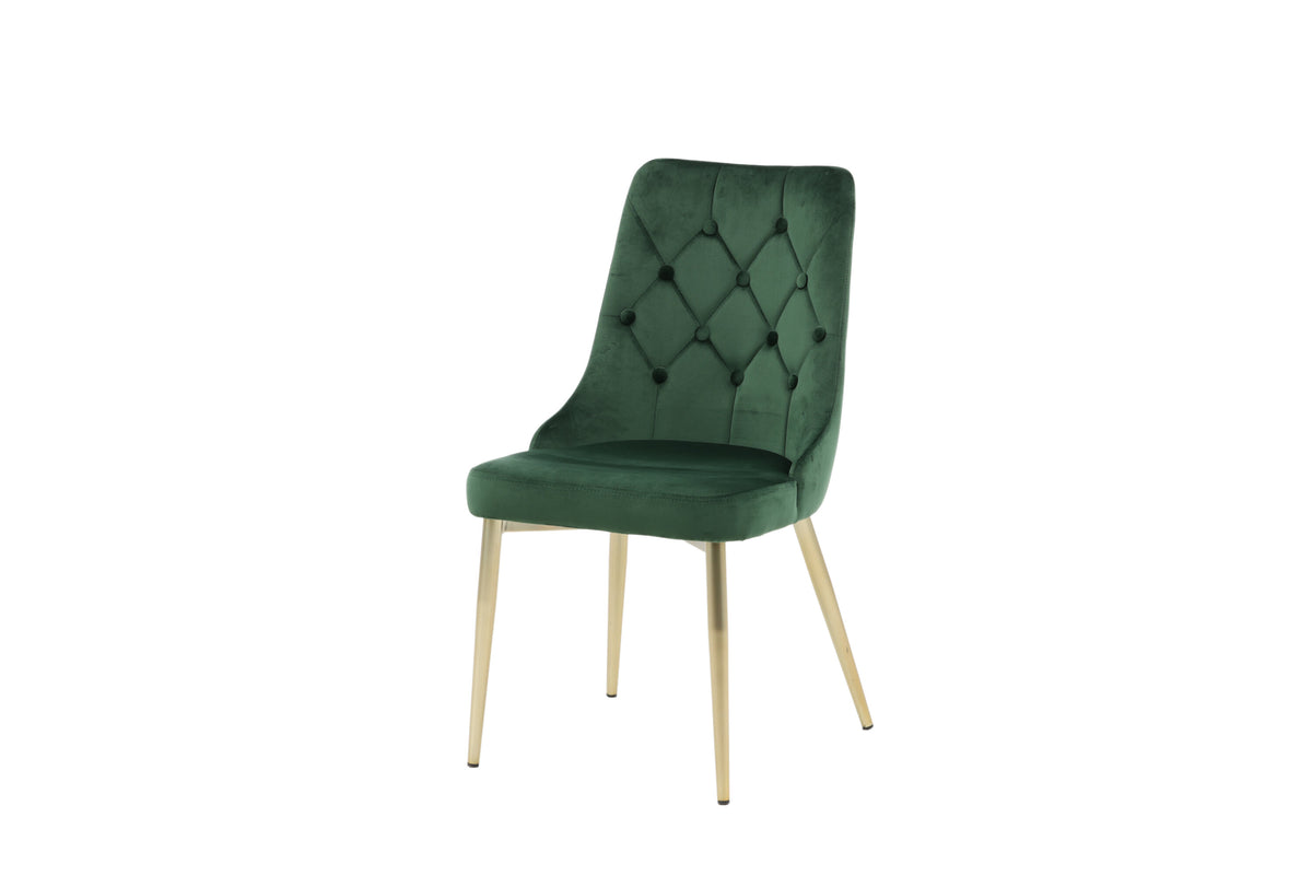 2er-Set Esszimmerstühle Samt Deluxe - Grün - Venture Home - le canapé