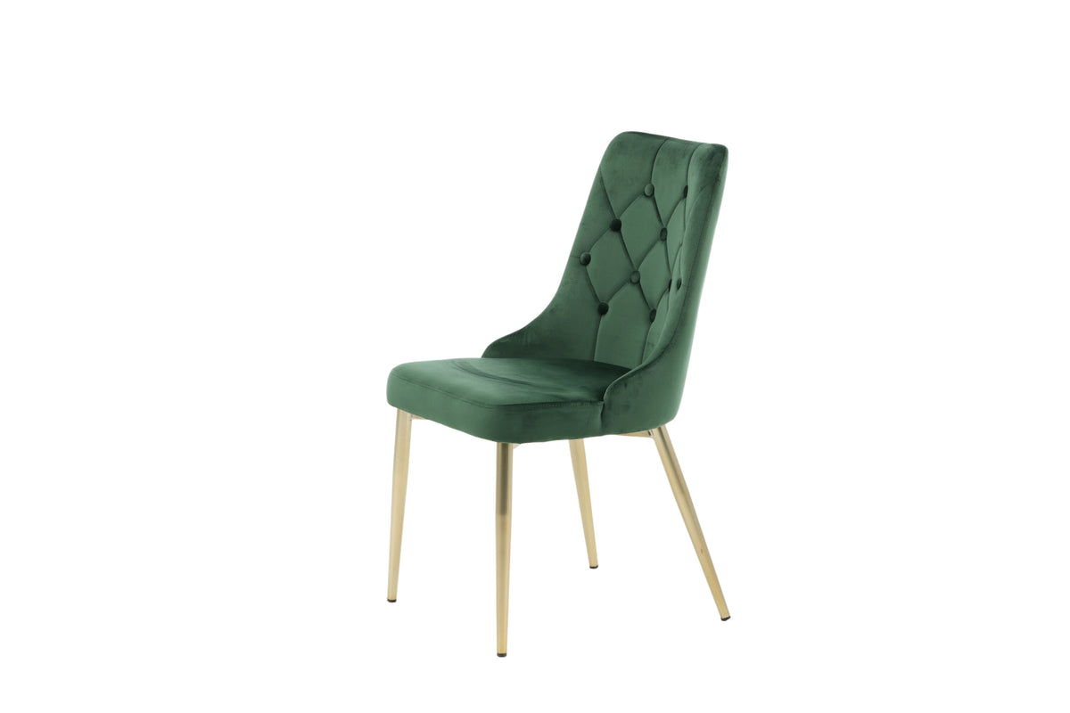 2er-Set Esszimmerstühle Samt Deluxe - Grün - Venture Home - le canapé