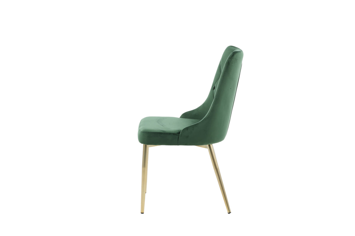 2er-Set Esszimmerstühle Samt Deluxe - Grün - Venture Home - le canapé