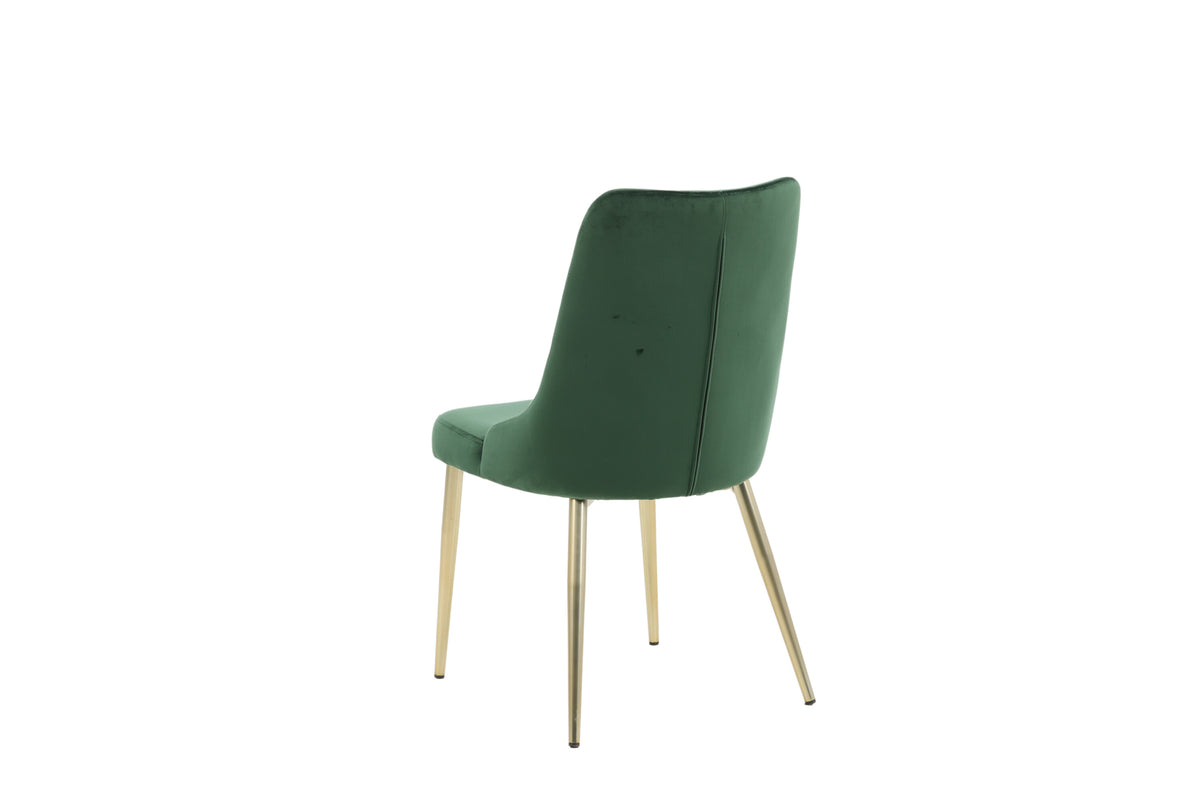 2er-Set Esszimmerstühle Samt Deluxe - Grün - Venture Home - le canapé