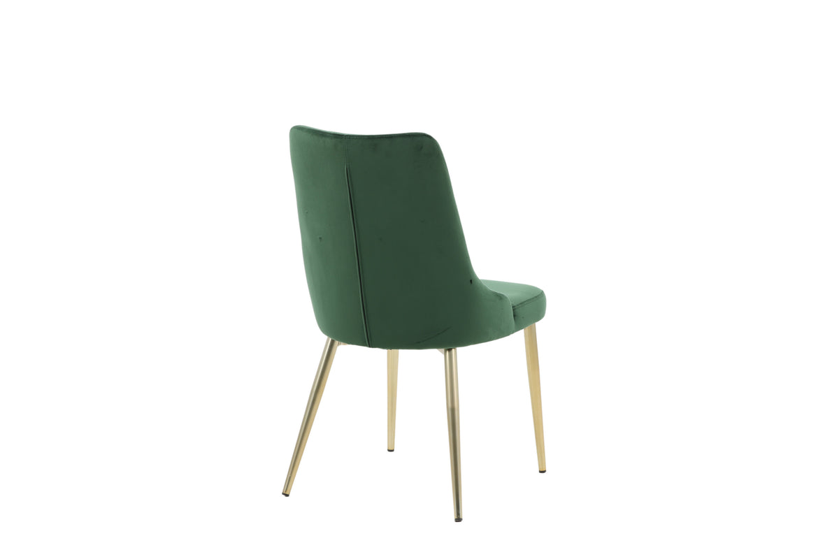 2er-Set Esszimmerstühle Samt Deluxe - Grün - Venture Home - le canapé