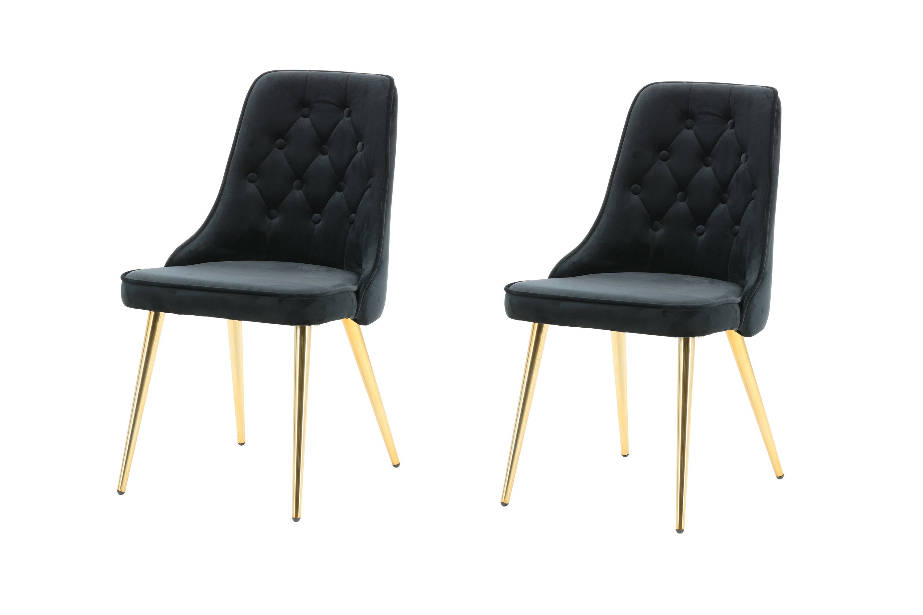 2er-Set Esszimmerstühle Samt Deluxe - Schwarz - Venture Home - le canapé