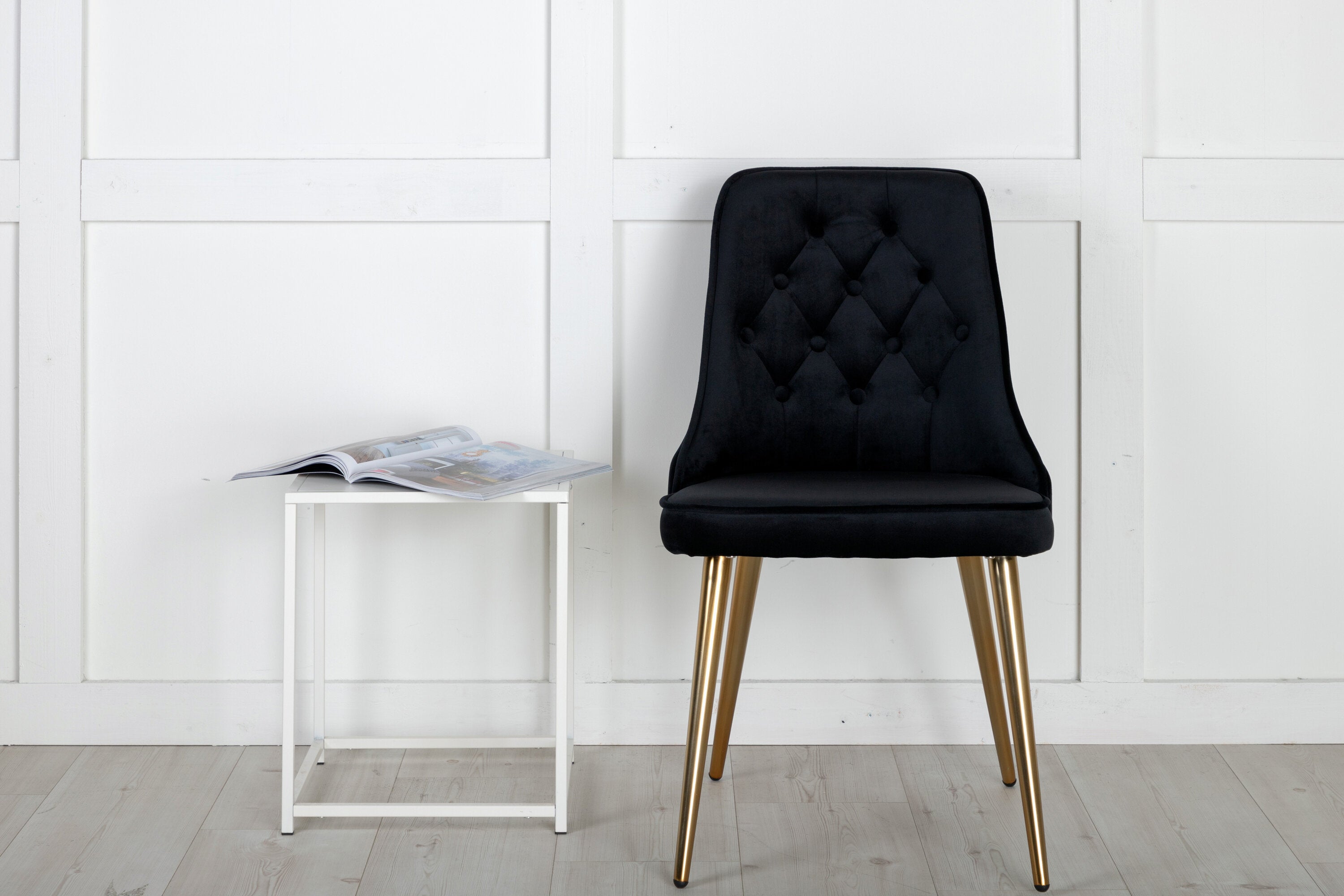 2er-Set Esszimmerstühle Samt Deluxe - Schwarz - Venture Home - le canapé