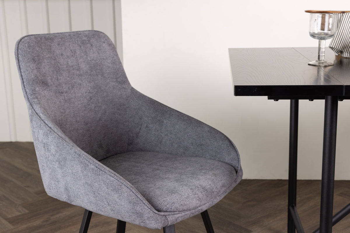 2er-Set Esszimmerstühle Rosie drehbar - Grau - Venture Home - le canapé