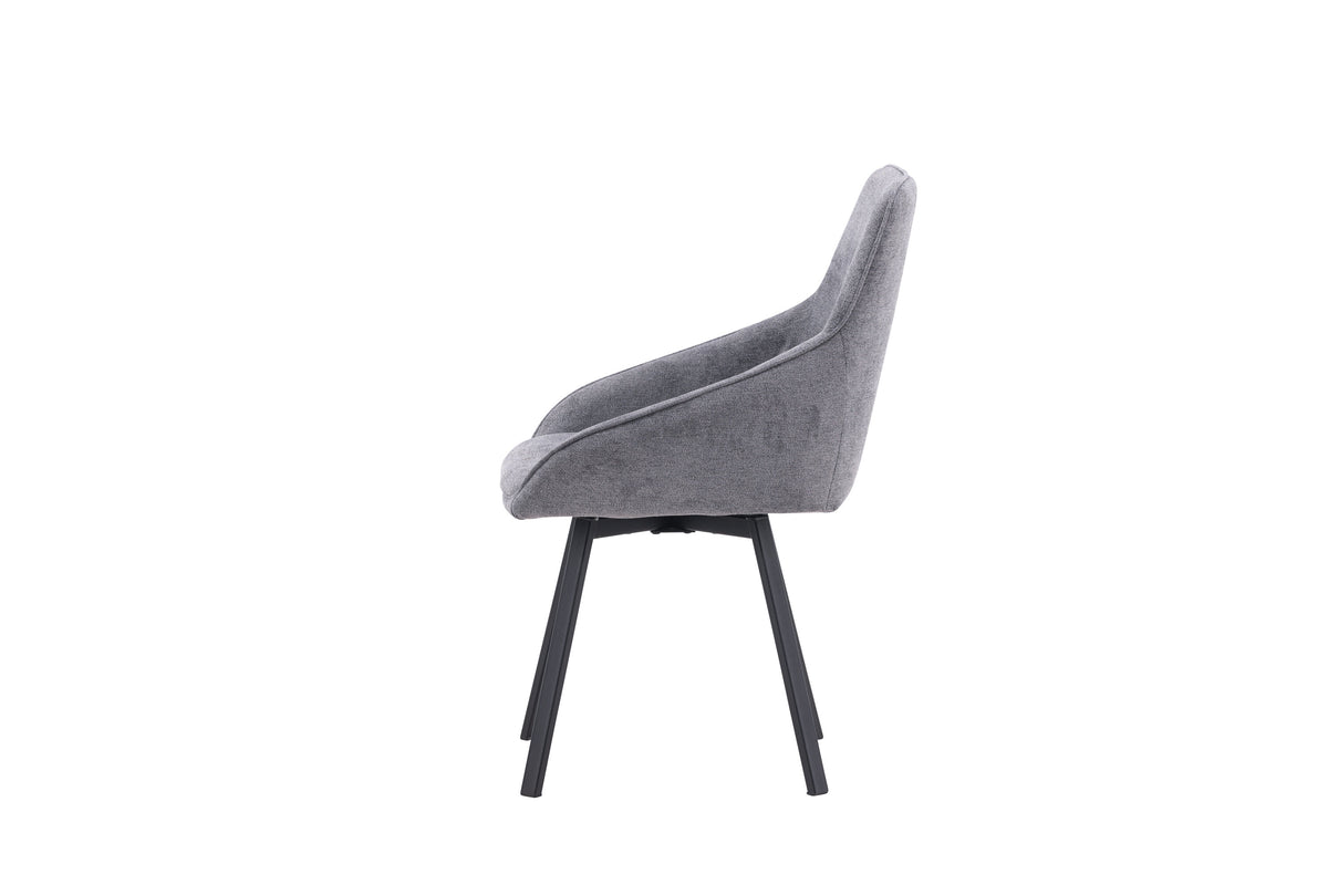 2er-Set Esszimmerstühle Rosie drehbar - Grau - Venture Home - le canapé