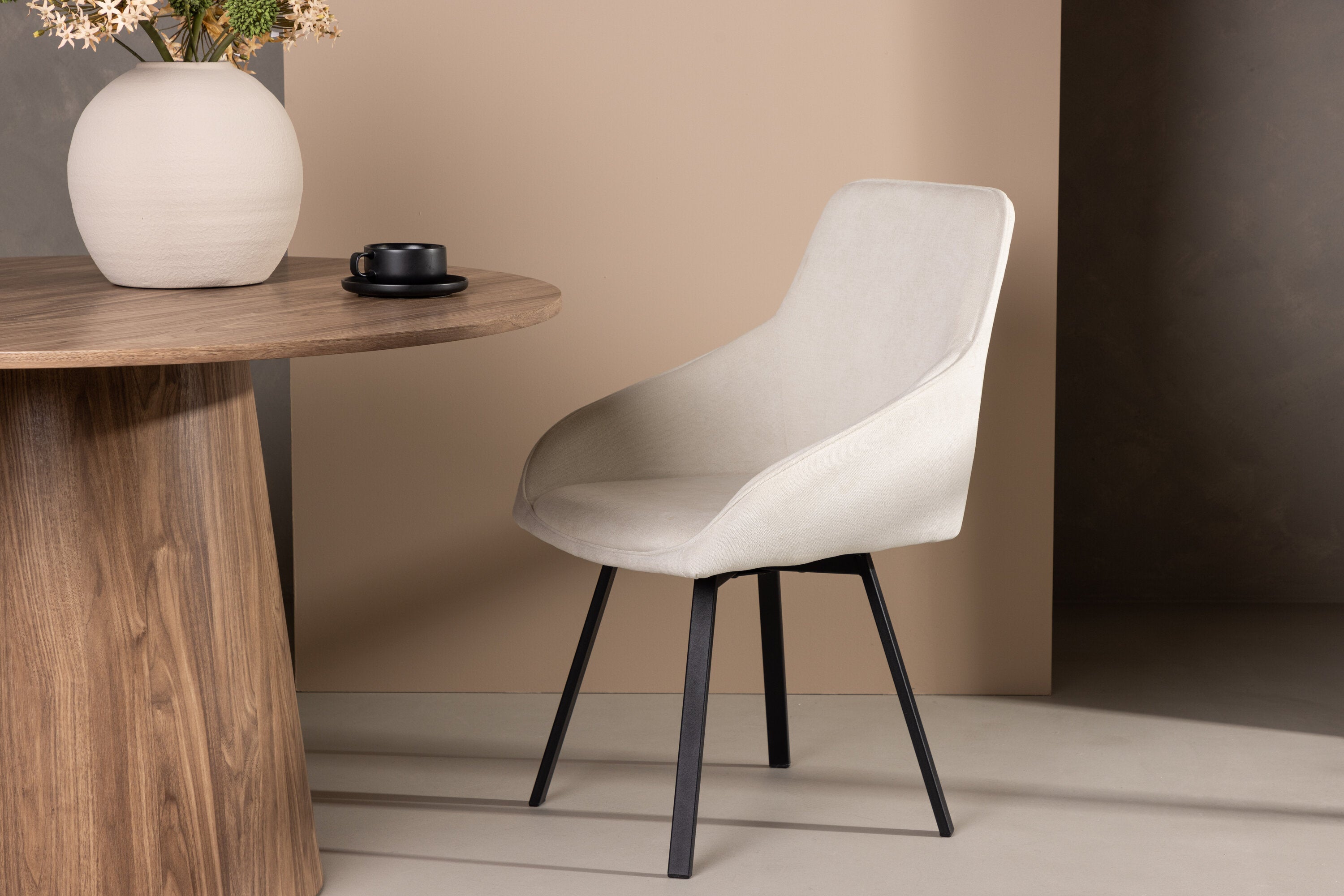 2er-Set Esszimmerstühle Rosie drehbar - Beige - Venture Home - le canapé