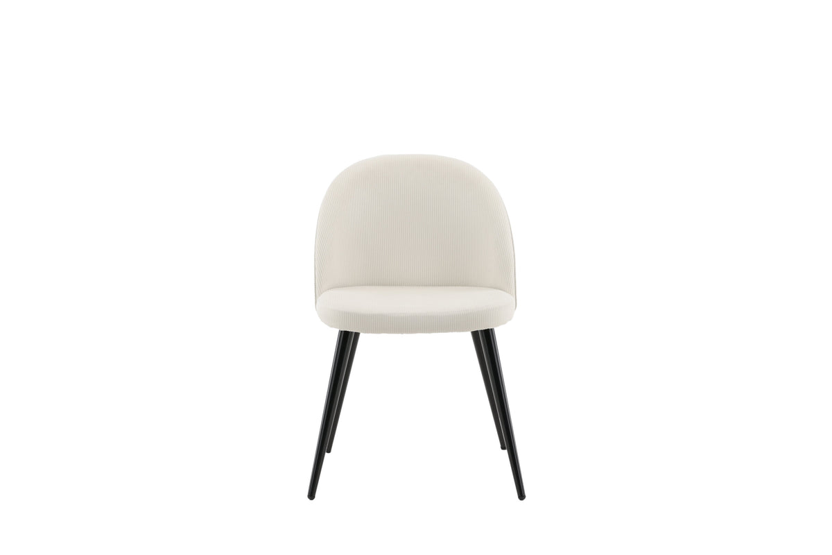 2er-Set Esszimmerstühle Samt - Creme - Venture Home - le canapé