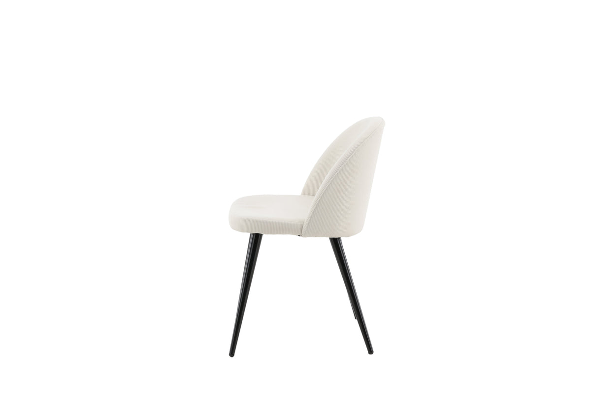 2er-Set Esszimmerstühle Samt - Creme - Venture Home - le canapé