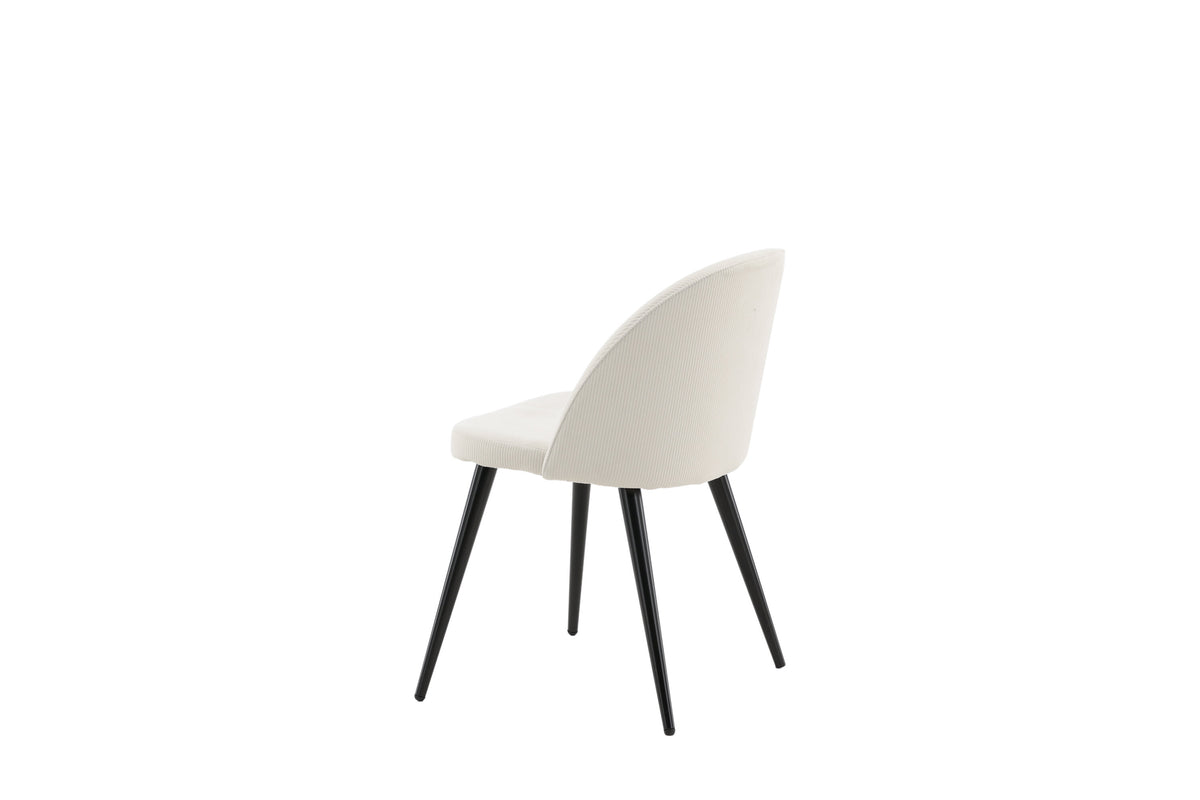 2er-Set Esszimmerstühle Samt - Creme - Venture Home - le canapé