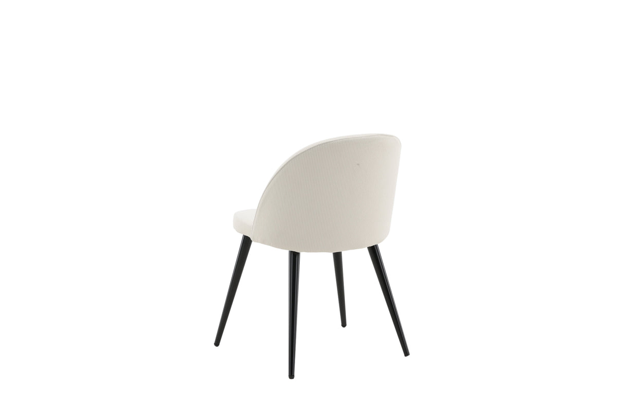 2er-Set Esszimmerstühle Samt - Creme - Venture Home - le canapé
